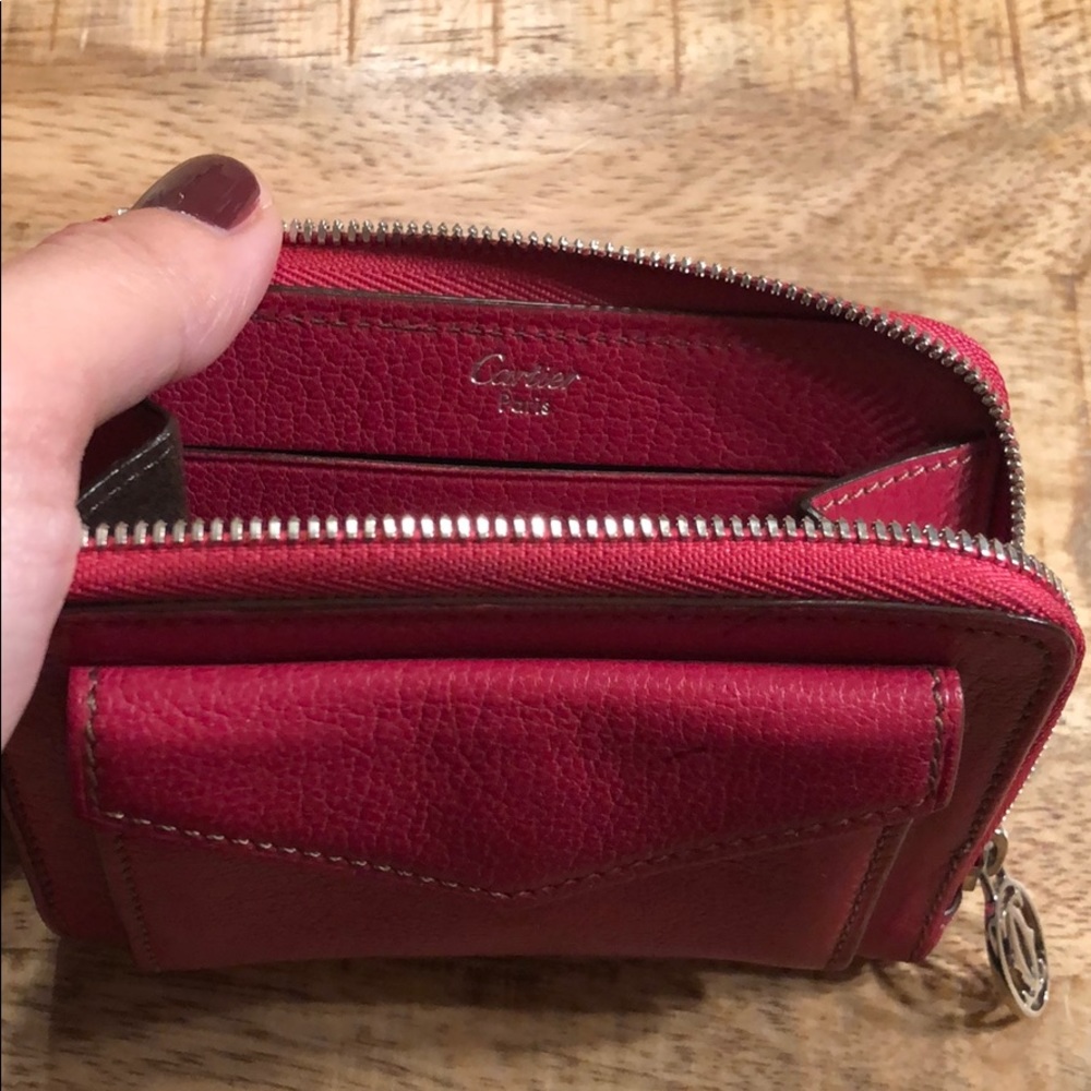 Cartier Les Must Fuchsia Goatskin Zipped Purse